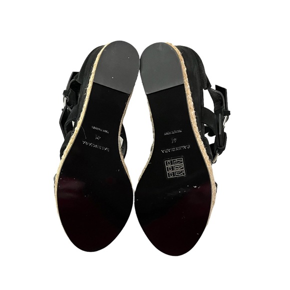 NEW! Balenciaga Suede Espadrilles Wedge Sandals size 41 Black /box not included - Picture 8 of 12